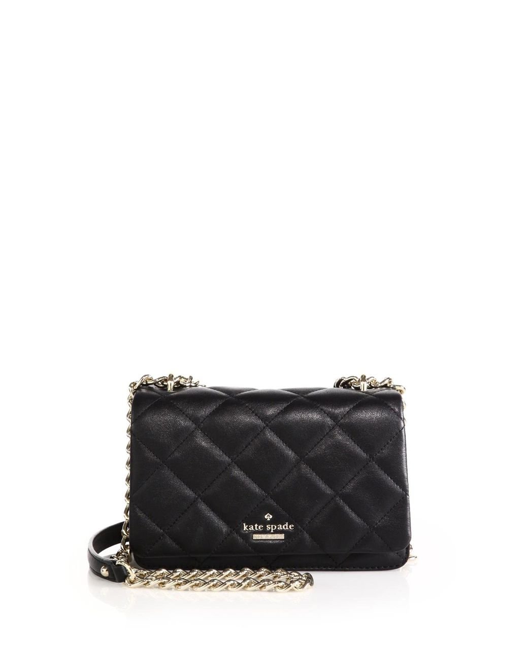 Kate Spade Emerson Place Vivenna Quilted Leather Crossbody Bag in Black |  Lyst