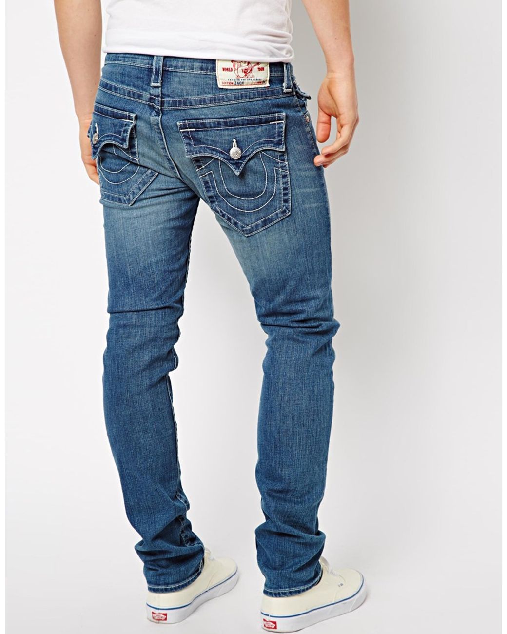 True Religion Zach Jeans Slim Fit Flap Pocket Shortfuse Wash in Blue for  Men | Lyst