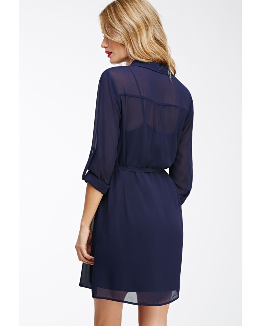 Forever 21 Contemporary Chiffon Button 