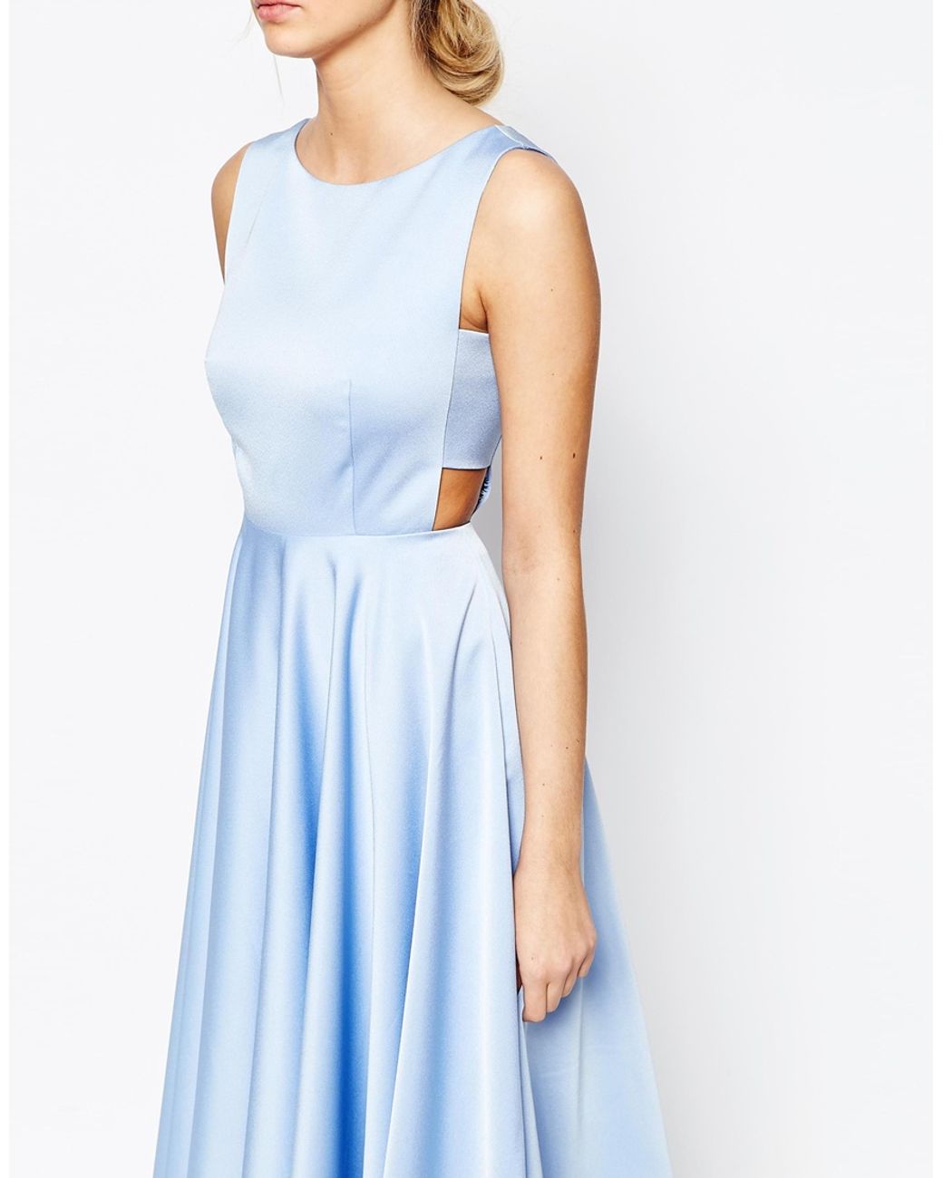 Segundo grado Pack para poner caja de cartón Ted Baker Cut Out Full Skirt Midi Dress in Blue | Lyst
