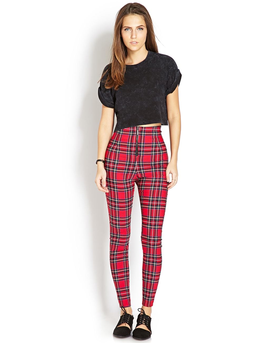 Forever 21 Highwaisted Plaid Pants in 