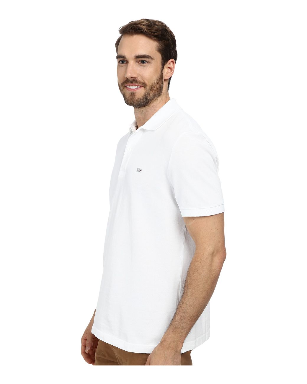 Lacoste Short Sleeve Vintage Washed Polo with Woven Trim in White for Men |  Lyst
