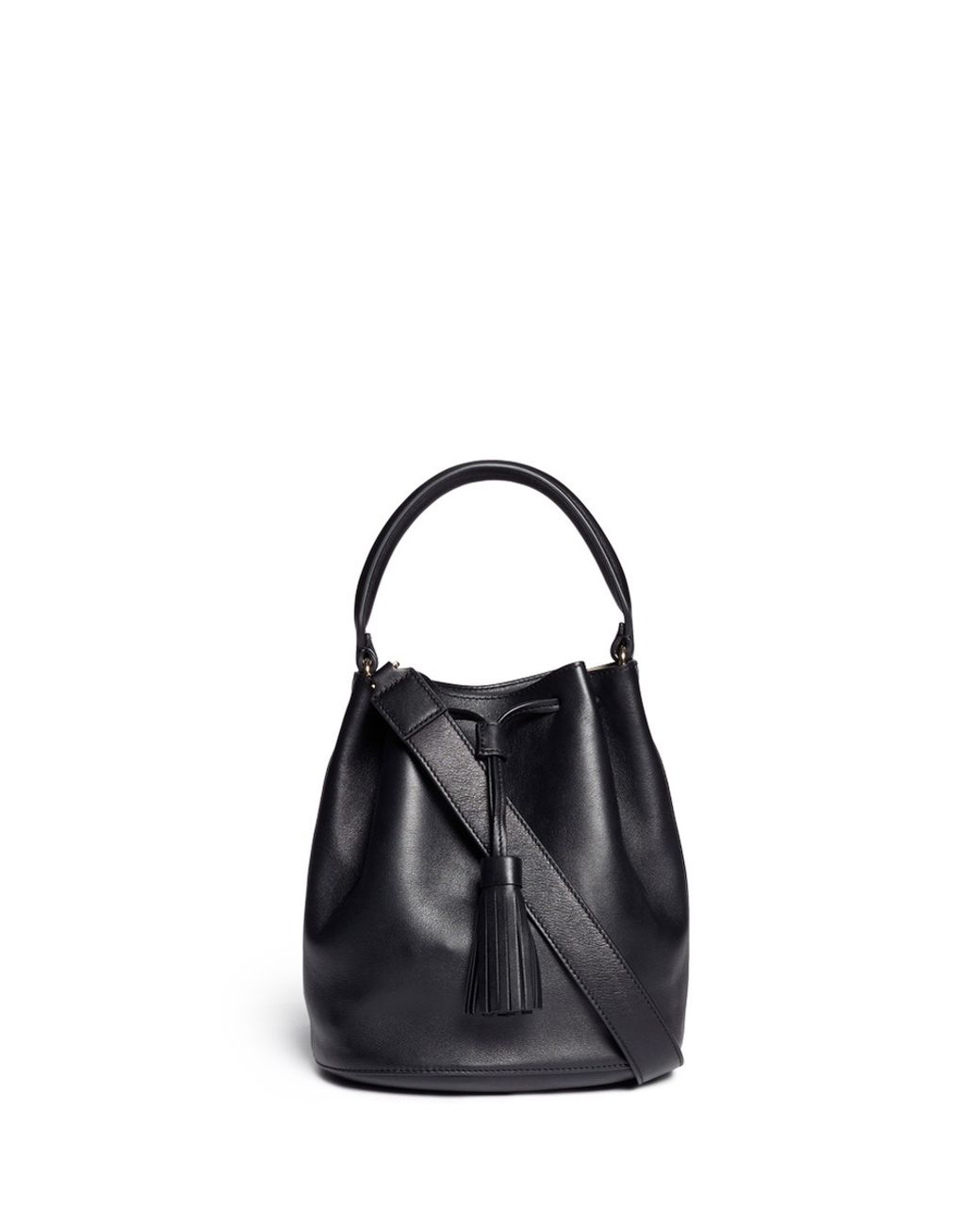 Anya Hindmarch 'vaughan' Leather Drawstring Bucket Bag in Black Lyst