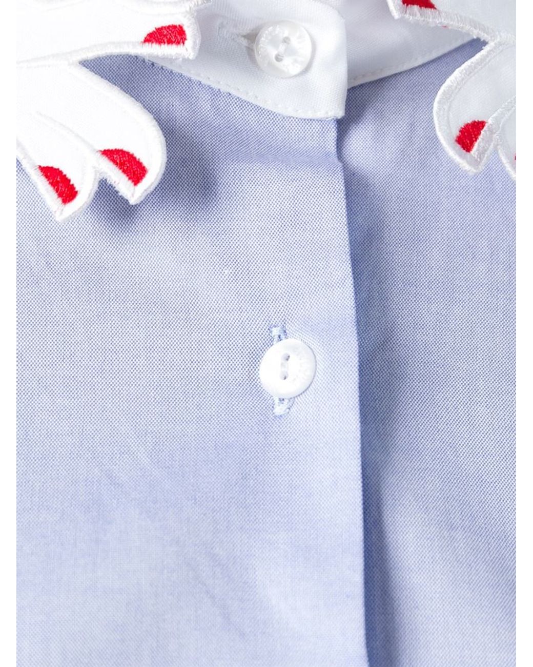 Vivetta 'hands' Collar Shirt in Blue | Lyst