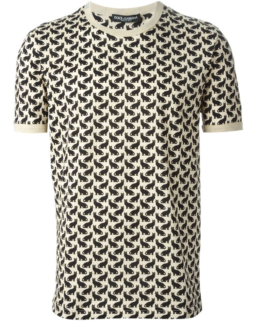 Dolce Gabbana Cat Print T Shirt in Natural for Men Lyst