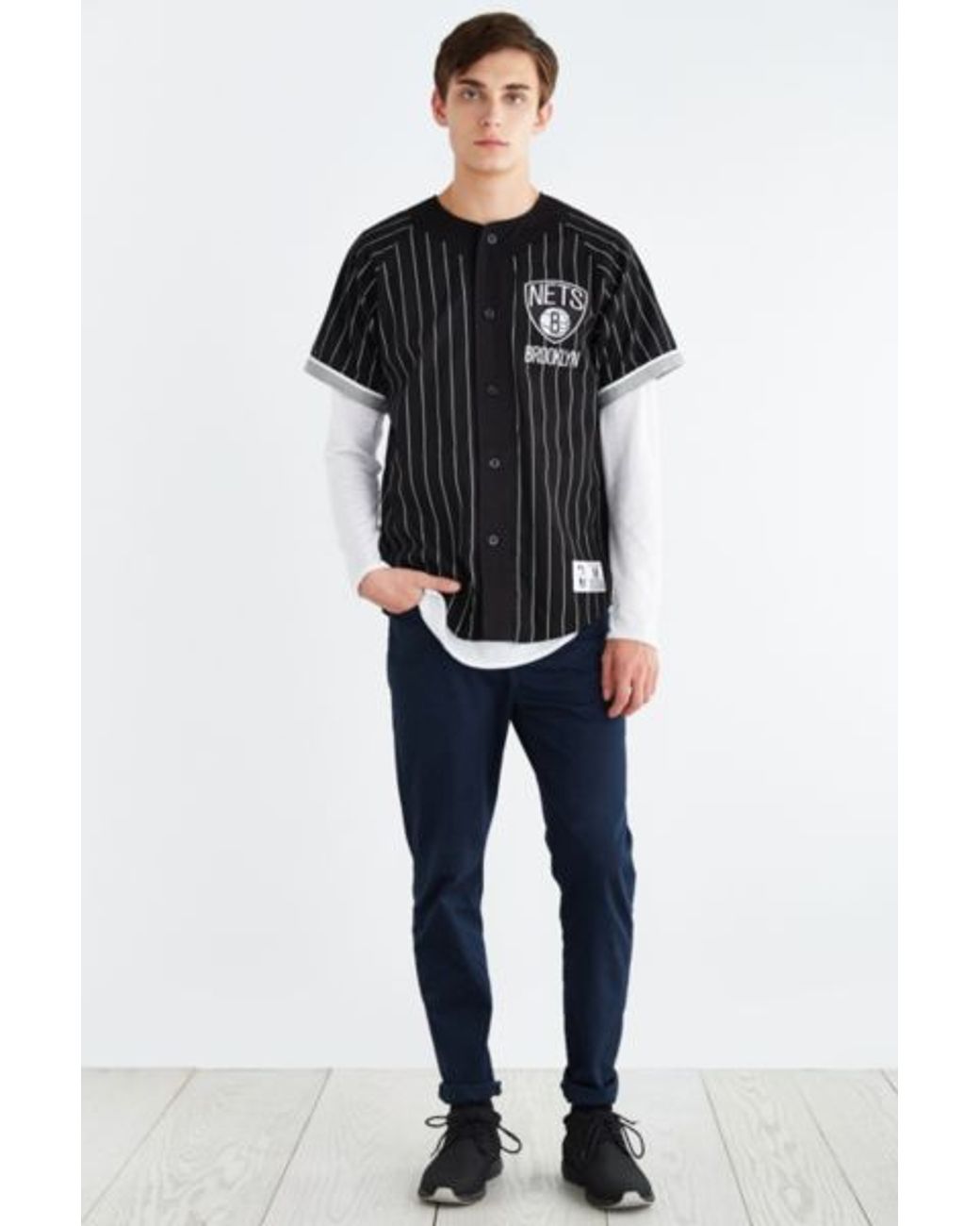 Mitchell & Ness Nba Brooklyn Nets Baseball Jersey in Black for Men | Lyst  Canada