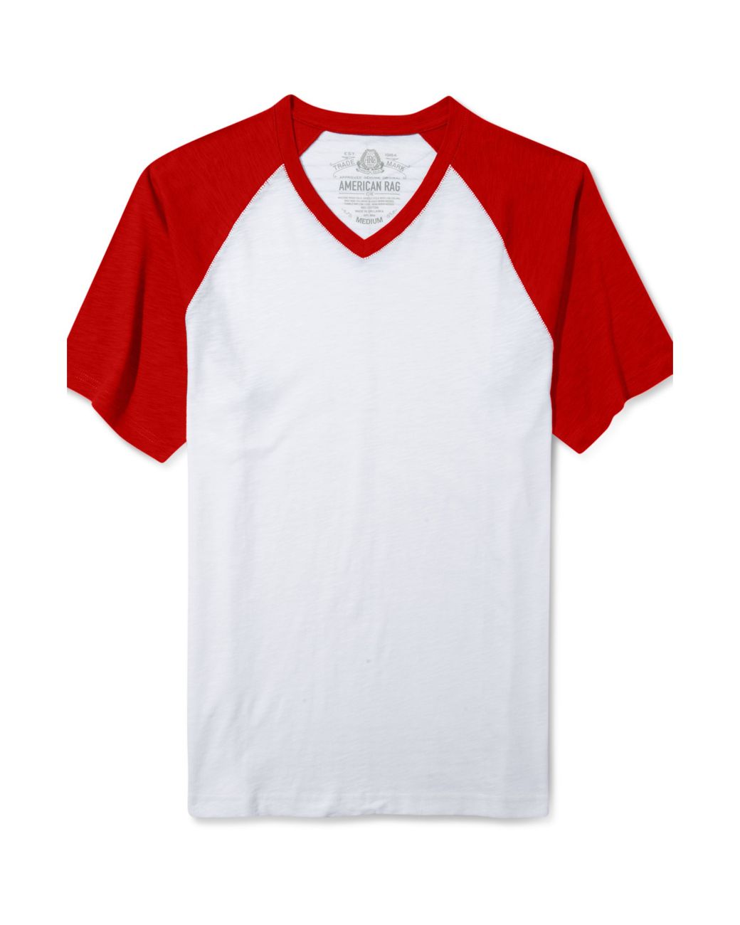 American Rag Short Sleeve Baseball Raglan T Shirt in White for Men | Lyst