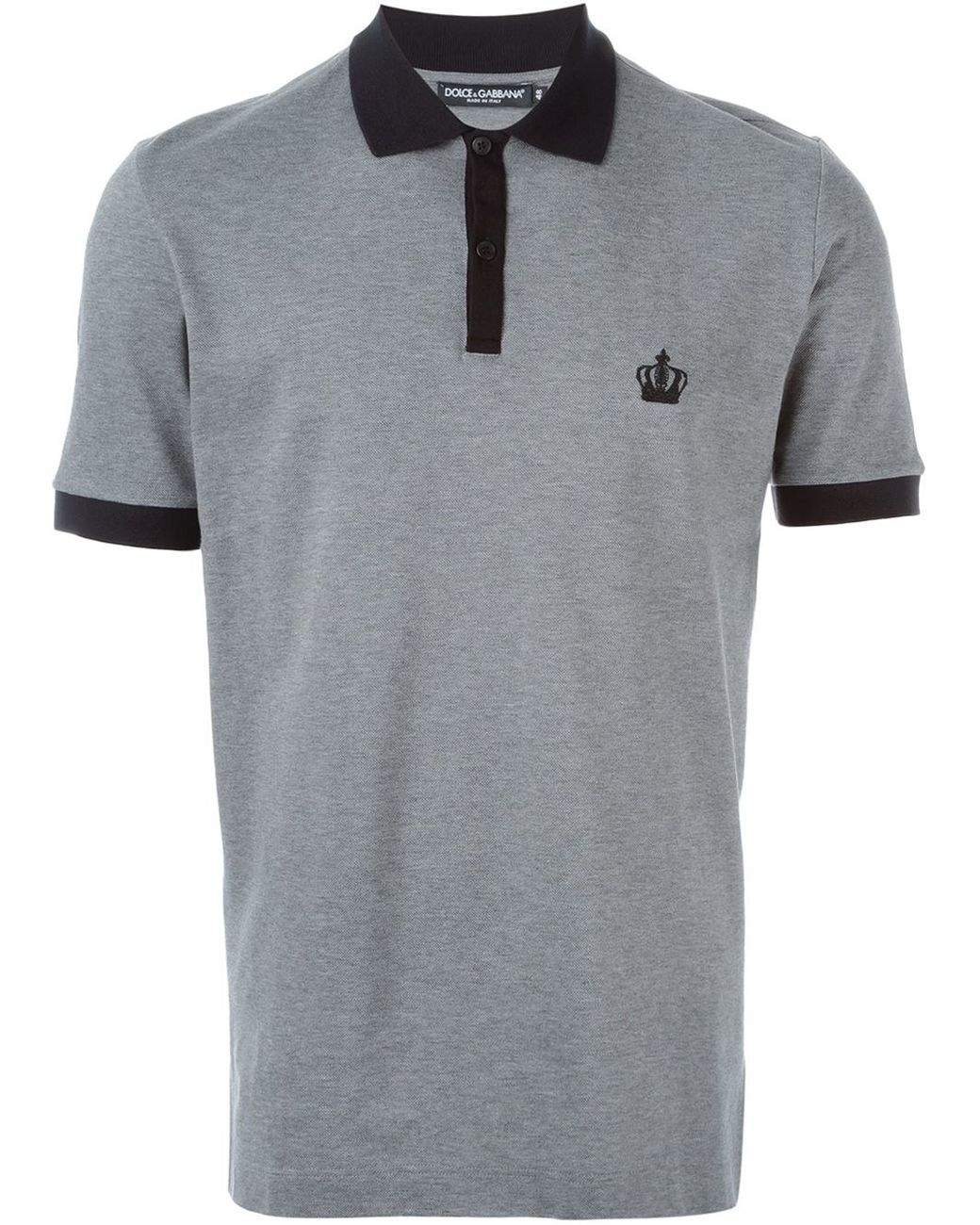 Dolce Gabbana Embroidered Crown Polo Shirt in Gray for Men Lyst