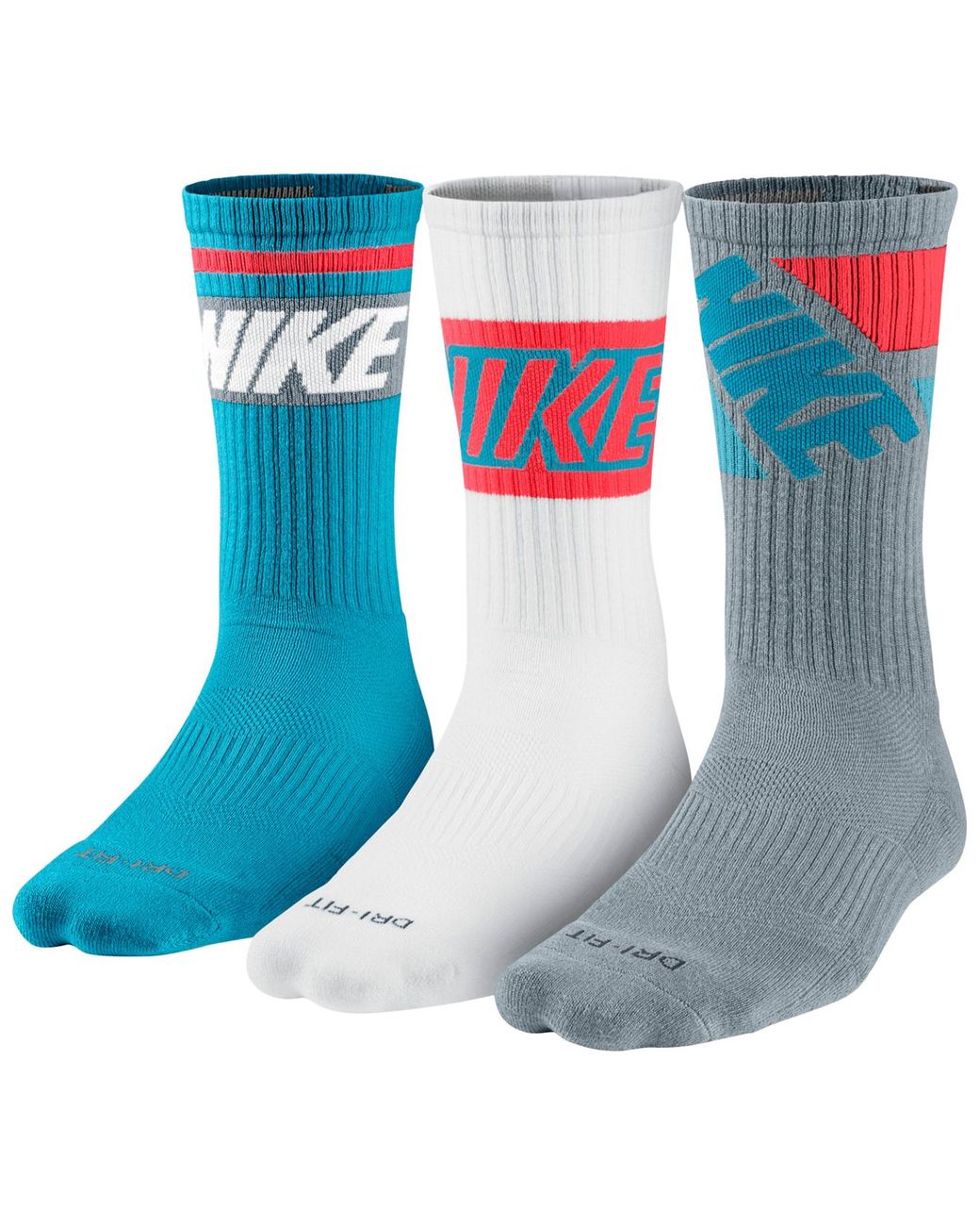 Nike Dri-fit Fly Rise Crew Socks 3-pack in Blue for Men | Lyst
