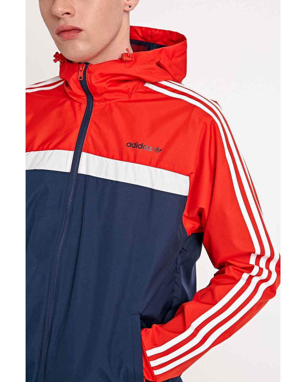 adidas Marathon 83 Windbreaker Jacket In Navy And Red in Blue for Men |  Lyst UK