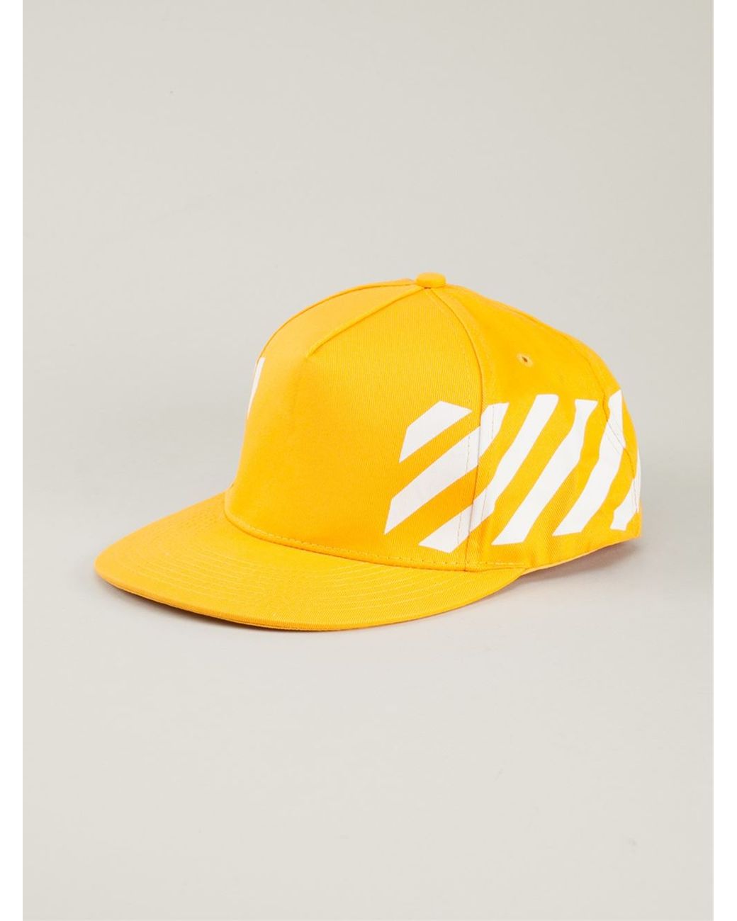 Off-White c/o Virgil Abloh Striped Baseball Cap in Yellow for Men