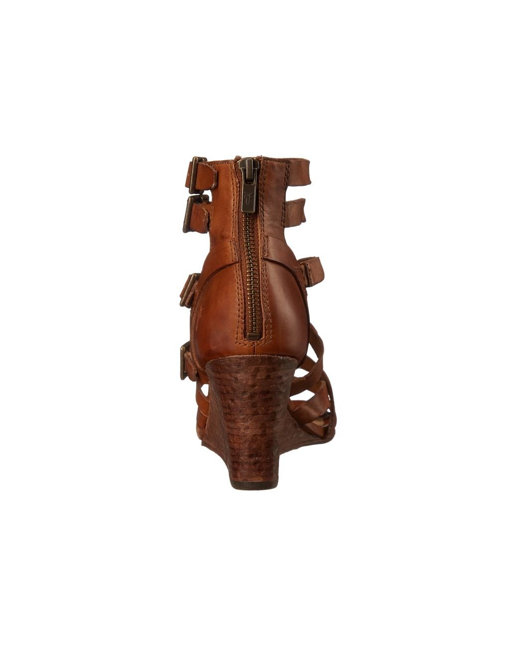 Frye Rain Strappy Wedge in Brown Lyst