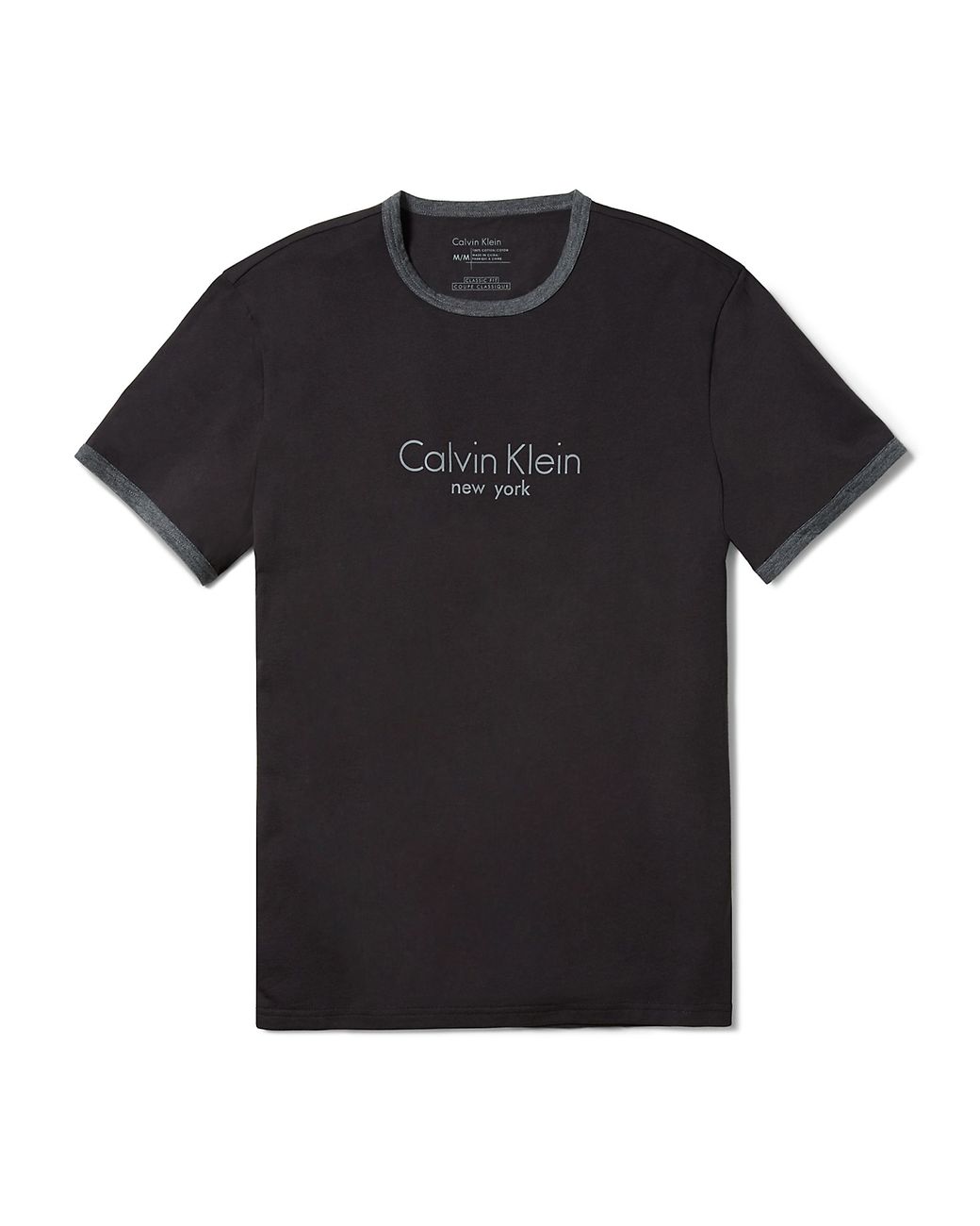 Calvin Klein White Label Classic Fit Logo Ringer T-Shirt in Black for Men  Lyst