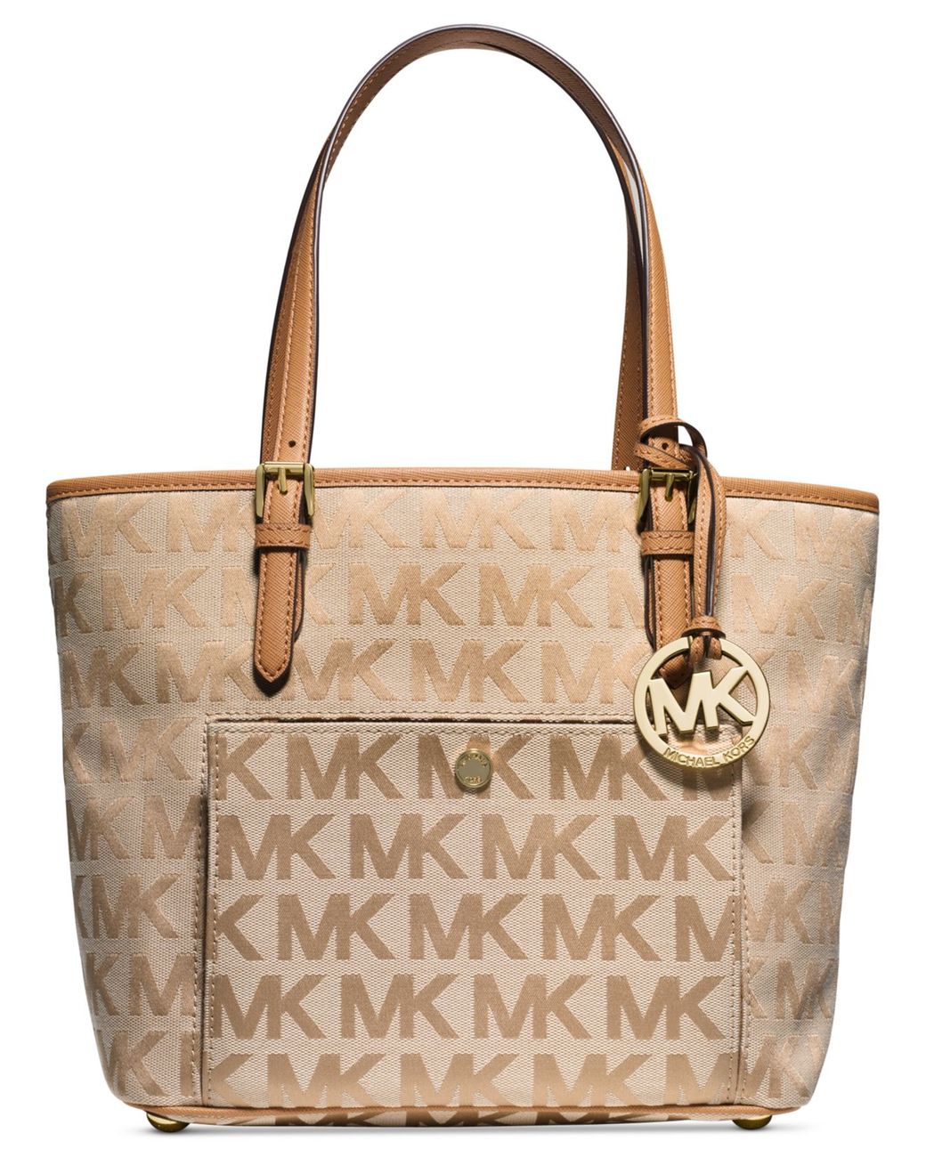 Michael Kors Large Saffiano Leather Snap Pocket Tote