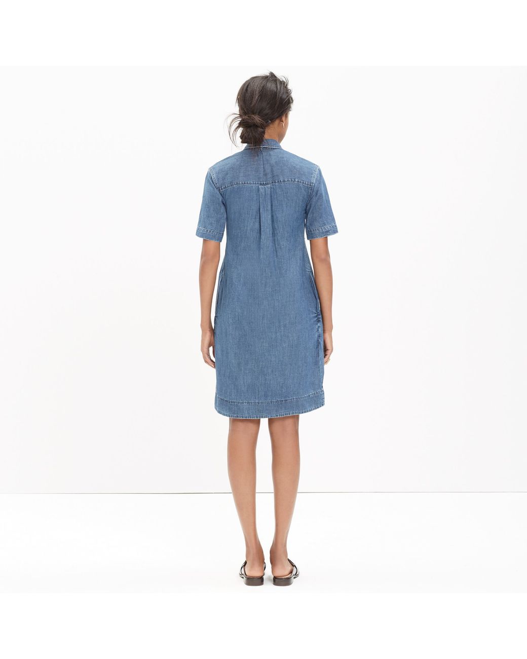 Madewell Denim Popover Dress in Blue | Lyst