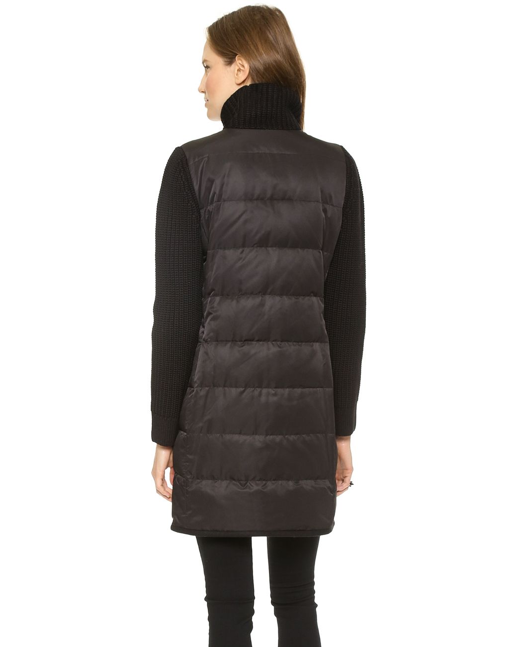 DKNY Puffer Coat with Knit Sleeves 