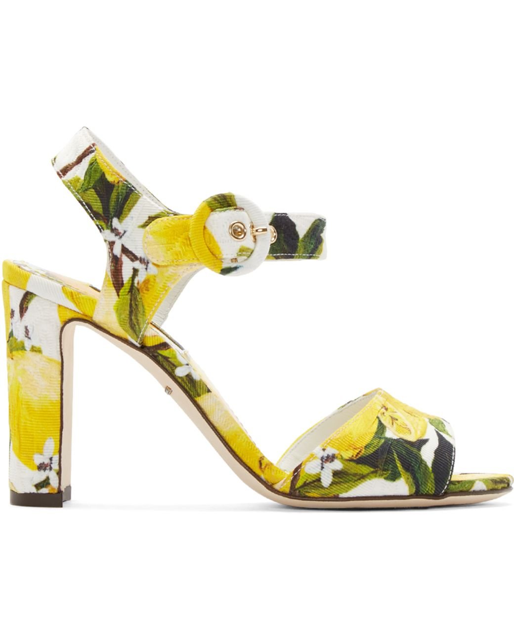 Dolce & Gabbana Yellow Lemon Print Heels | Lyst