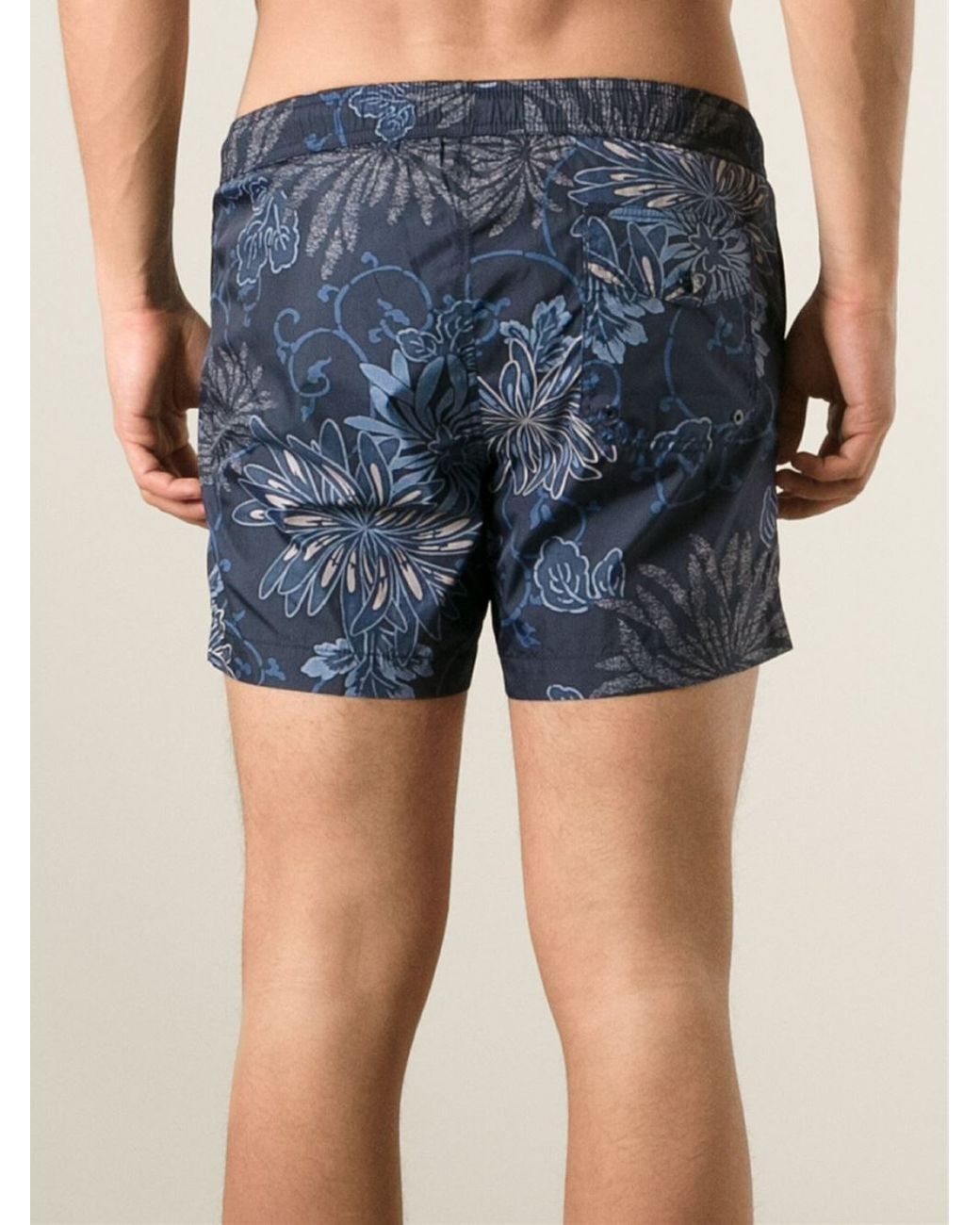 Moncler Floral Print Swimming Shorts in Blue for Men | Lyst