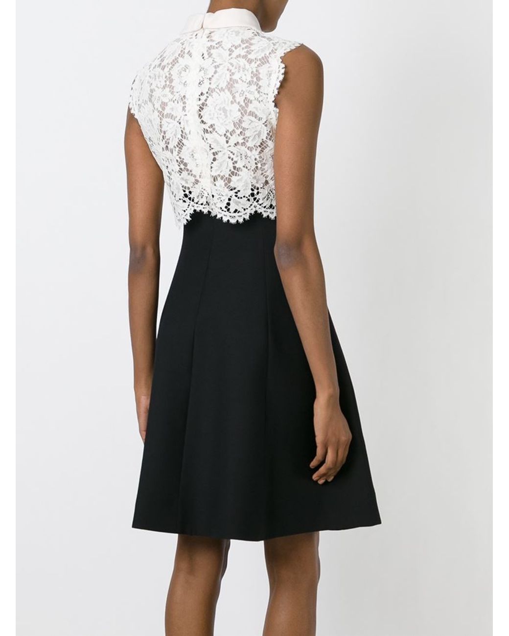 Valentino Lace Top Dress in Black | Lyst