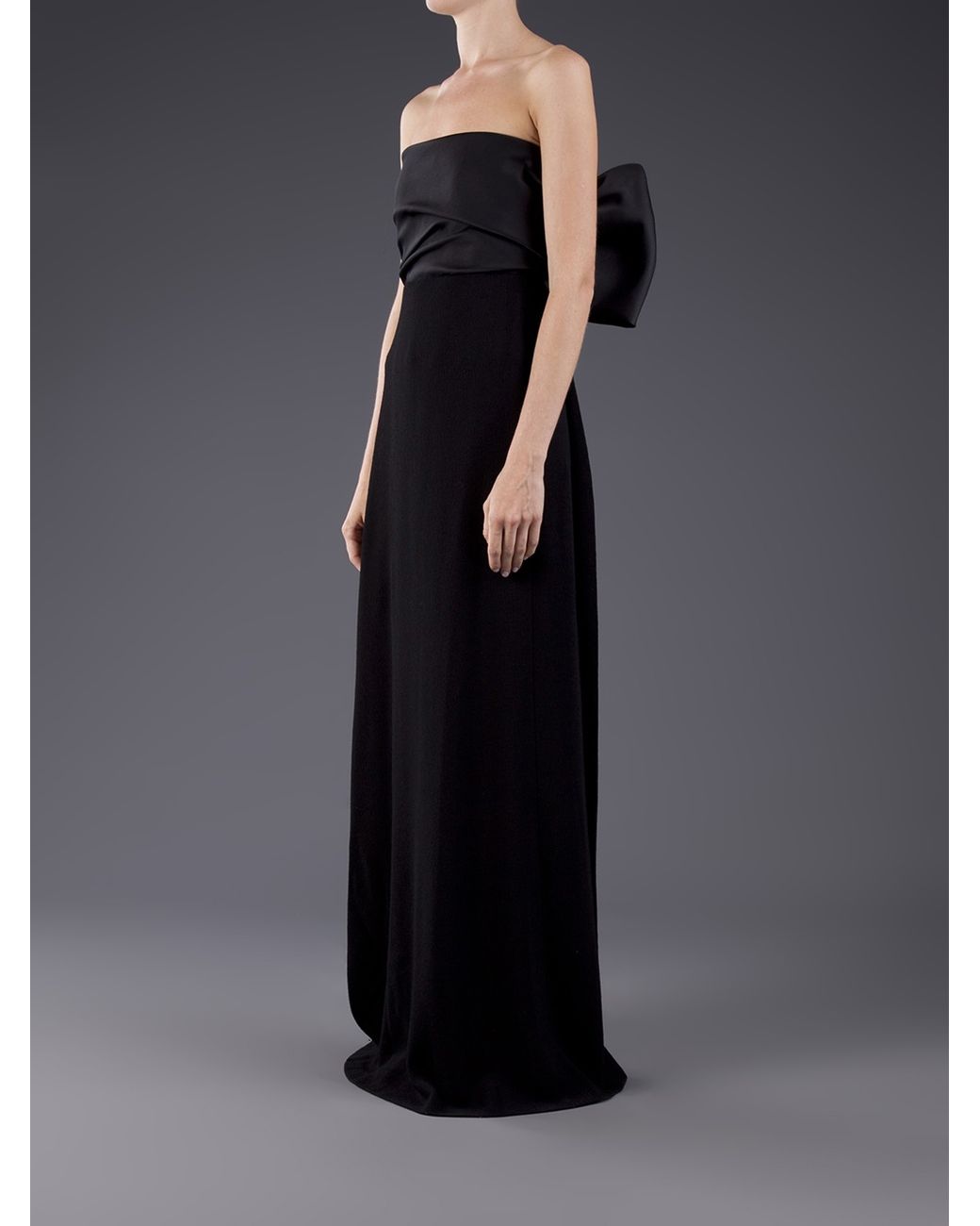 Lanvin Strapless Bow Gown in Black Lyst