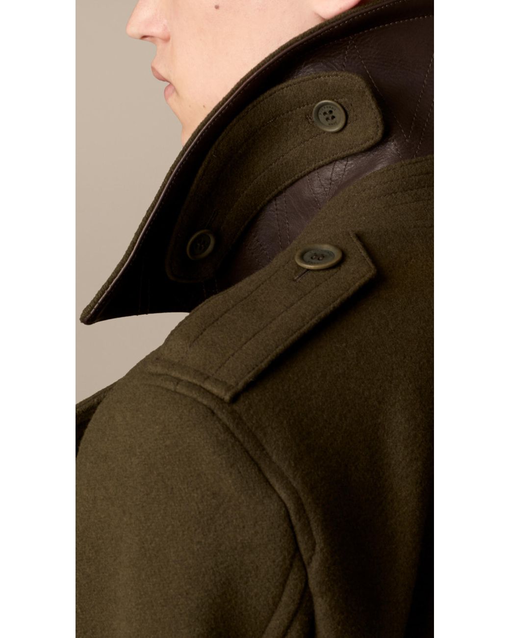 Burberry pea coat mens sale sale