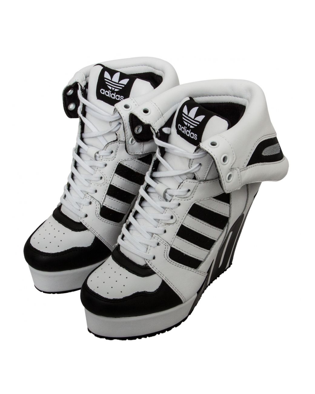 Jeremy Scott for adidas Streetball Platform Logo Wedge White/Black | Lyst UK