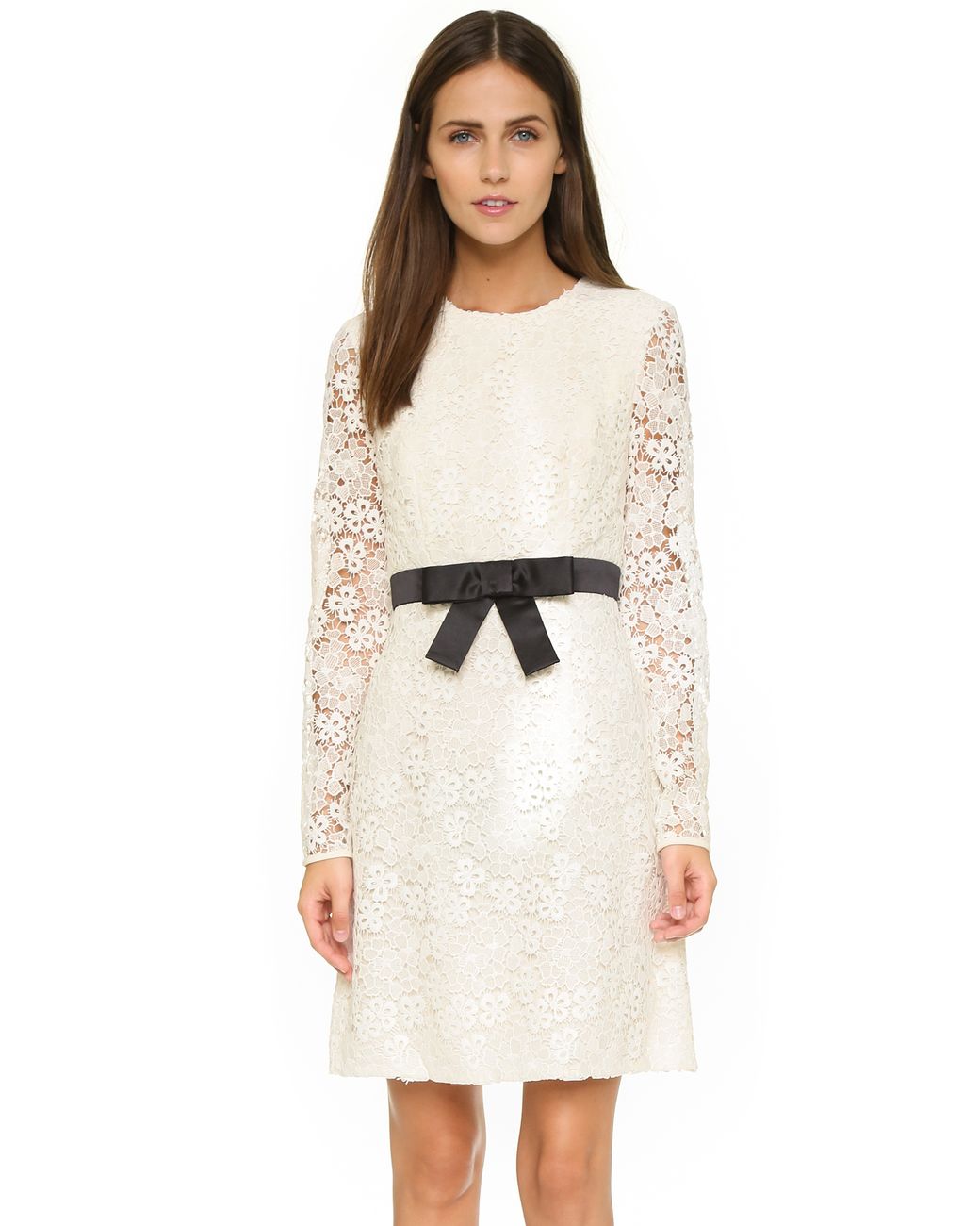 JILL Jill Stuart Long Sleeve Lace Dress in White Lyst