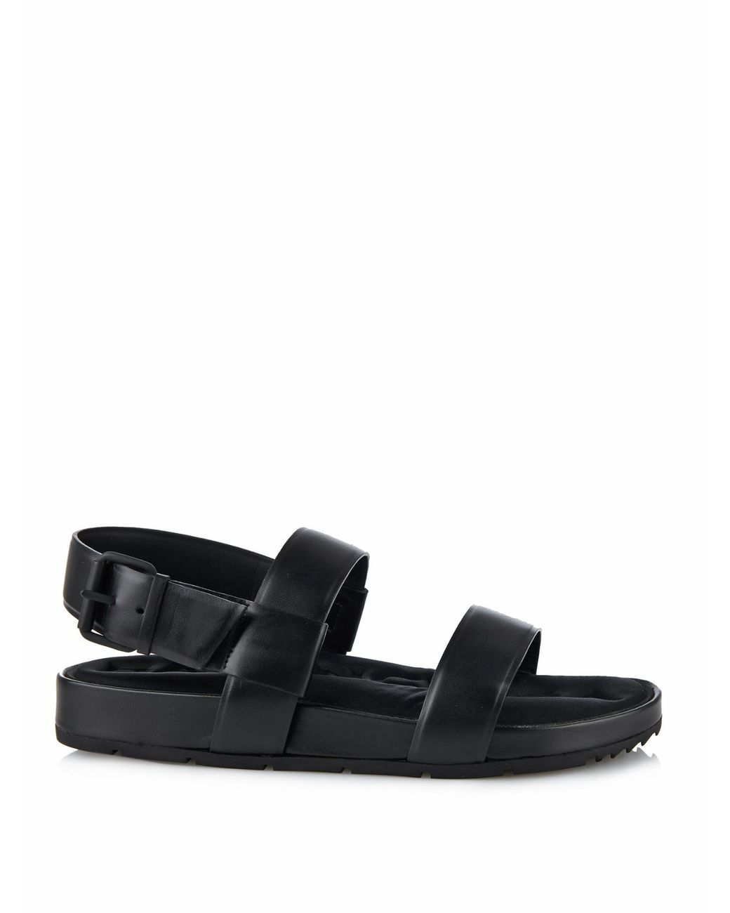 Balenciaga Double-Strap Leather Sandals in Black | Lyst