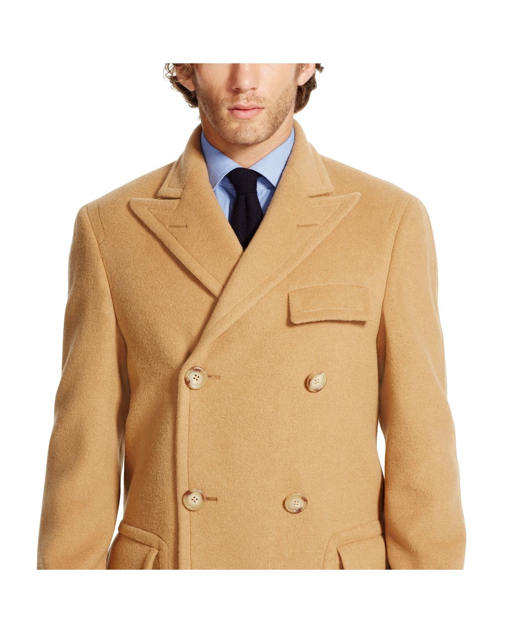 Polo Ralph Lauren Camel Hair Polo Coat in Natural for Men Lyst UK