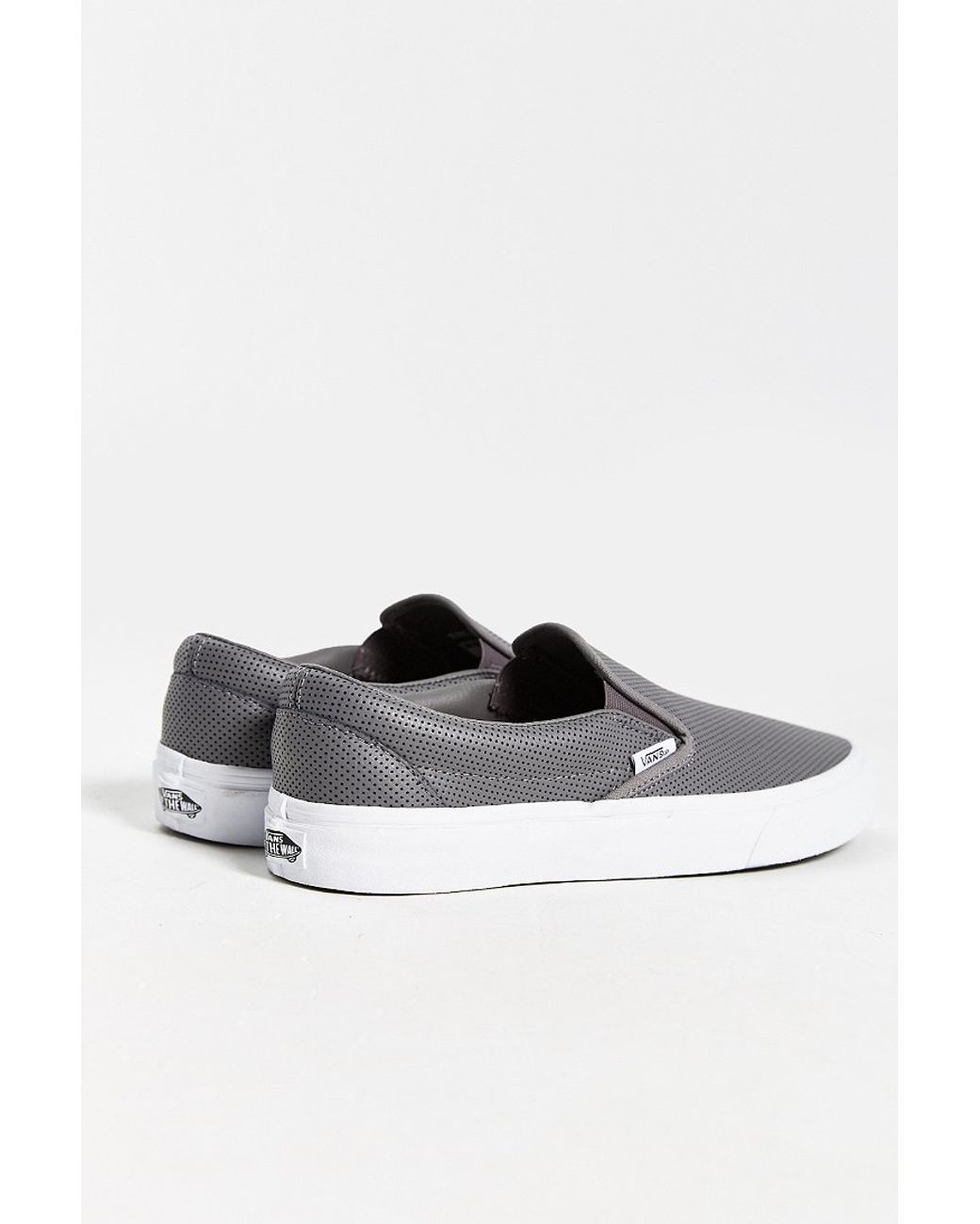 Vans Leather Slip on Men s Sneaker in Gray for Men Lyst