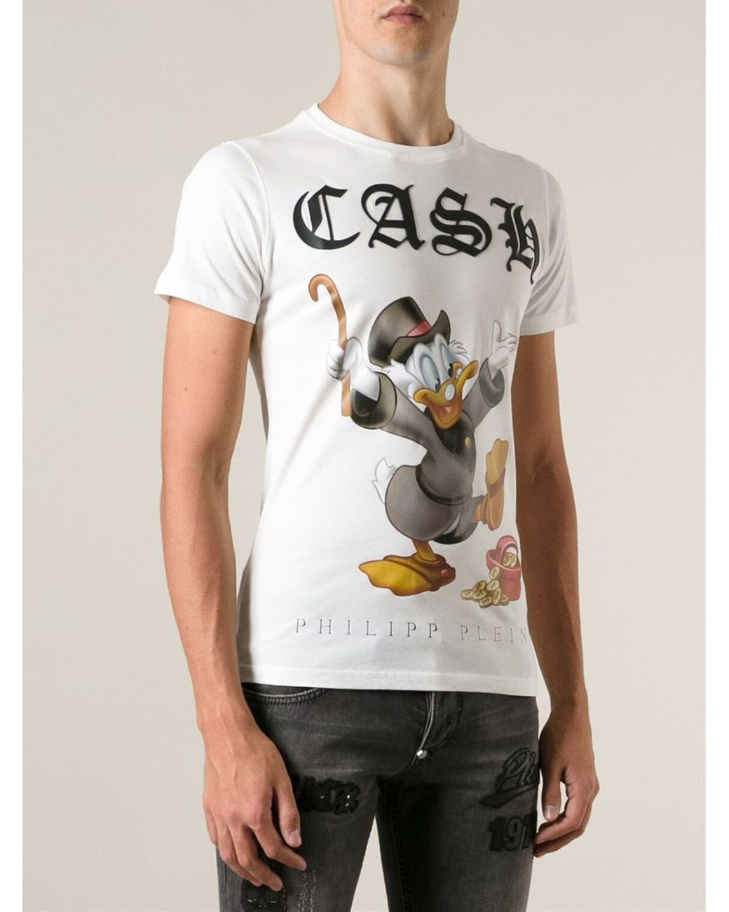 Philipp Plein Donald Duck Print T Shirt in White for Men Lyst