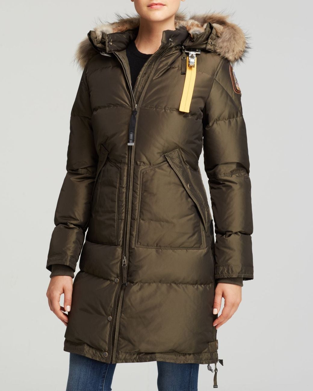Parajumpers Long Bear Coat in Green | Lyst