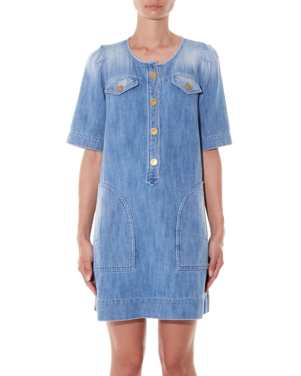 Short-sleeved Denim Dress 