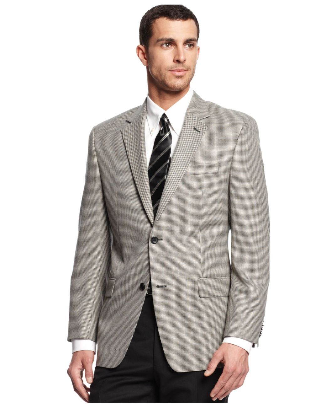 Michael Kors Michael Black And White Houndstooth Sport Coat in Gray for ...