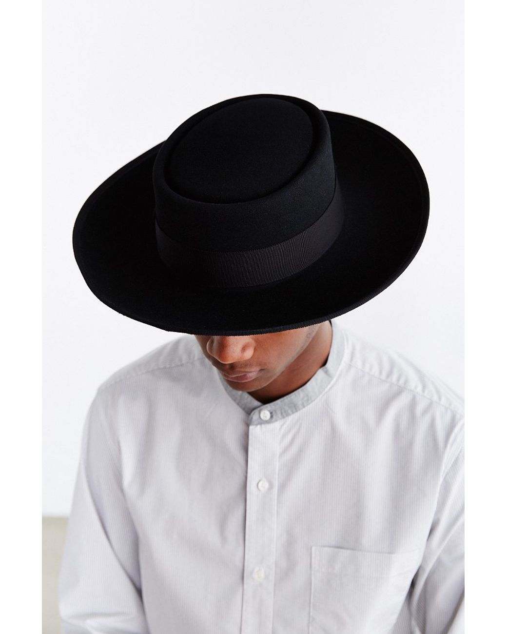 Bailey of Hollywood Cosgrove Wide Brim Pork Pie Hat in Black for Men | Lyst