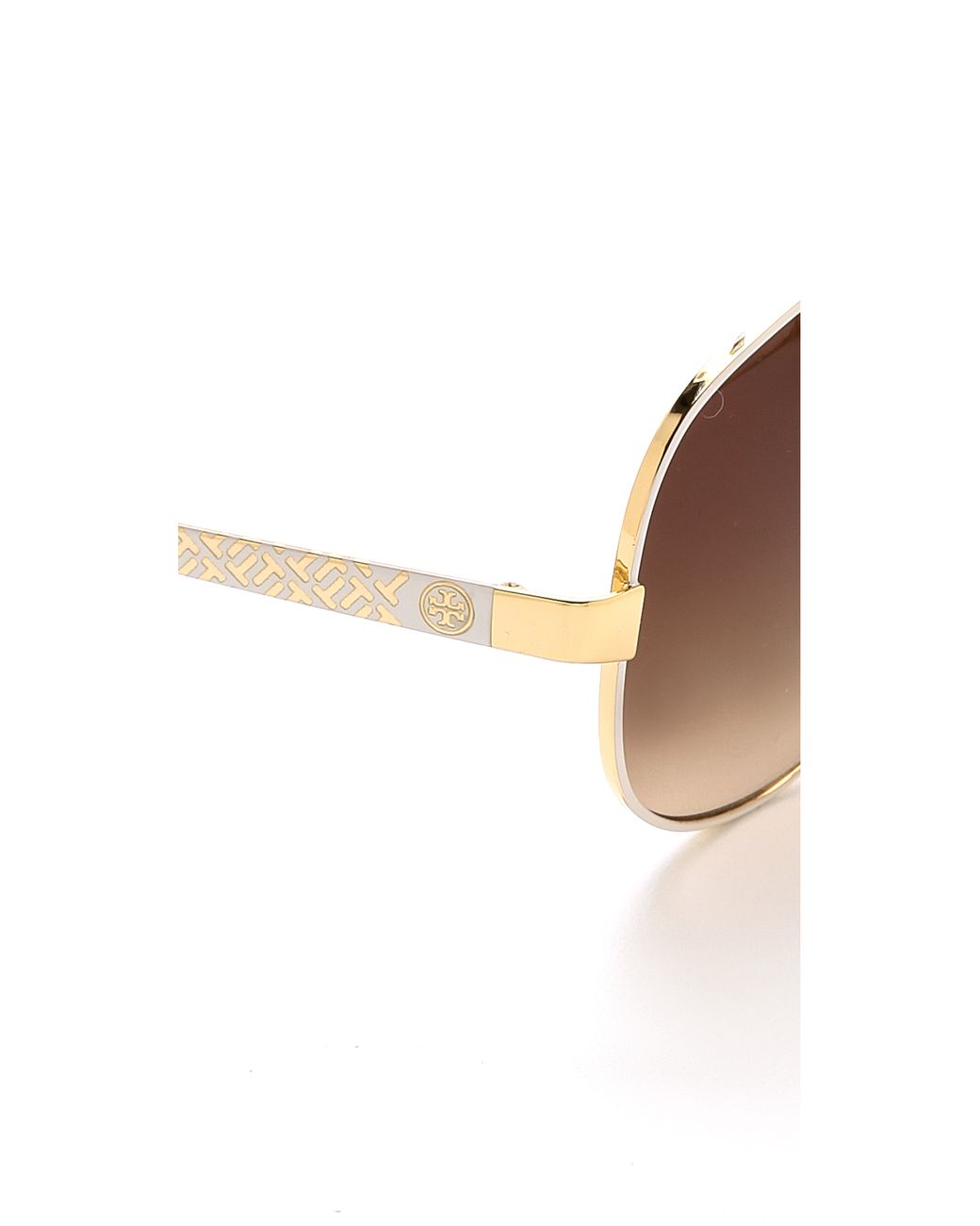 Tory Burch Aviator Sunglasses - Ivory Gold/brown Gradient in Metallic | Lyst