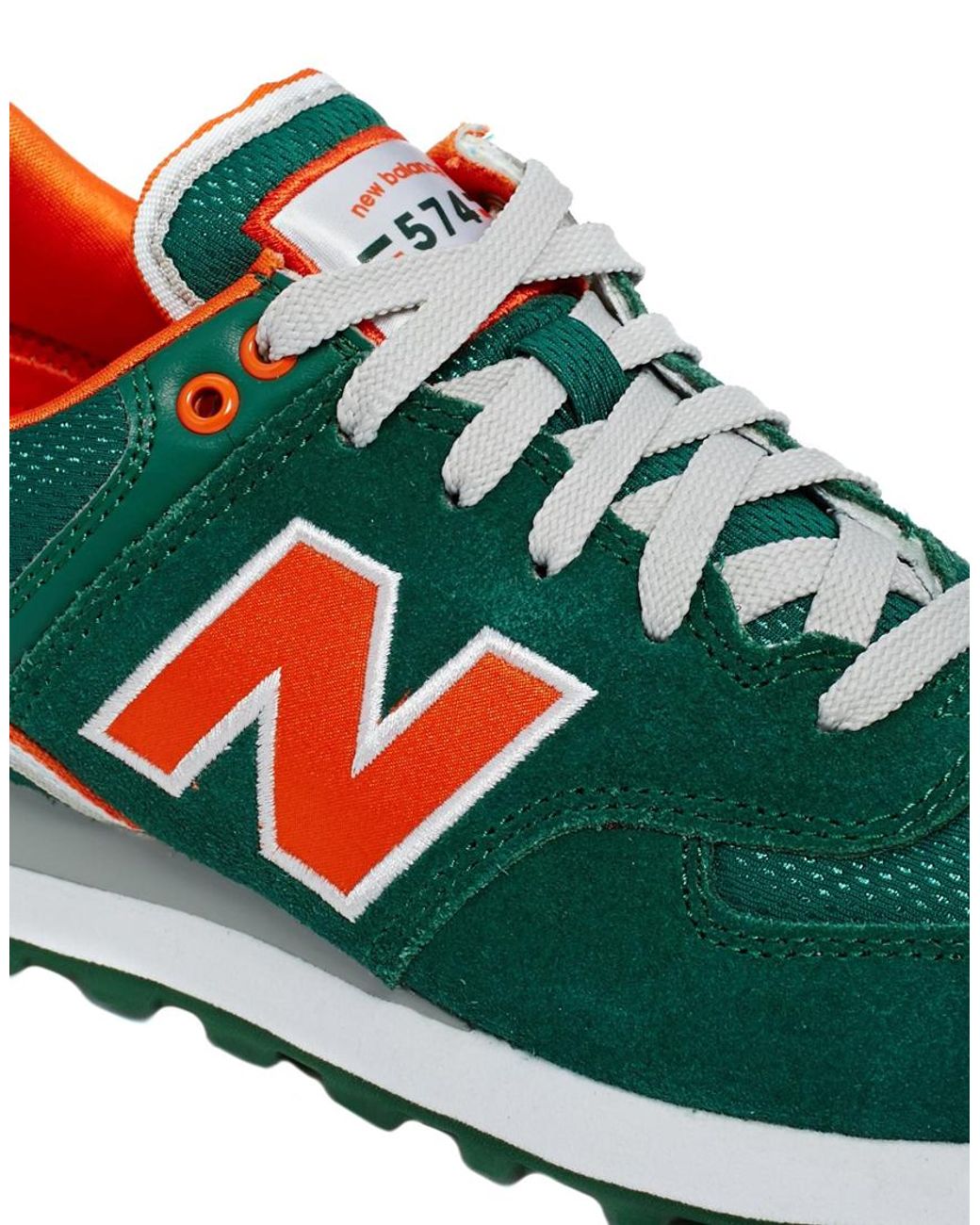 New Balance Green/Orange 574 Stadium Jacket Sneakers | Lyst