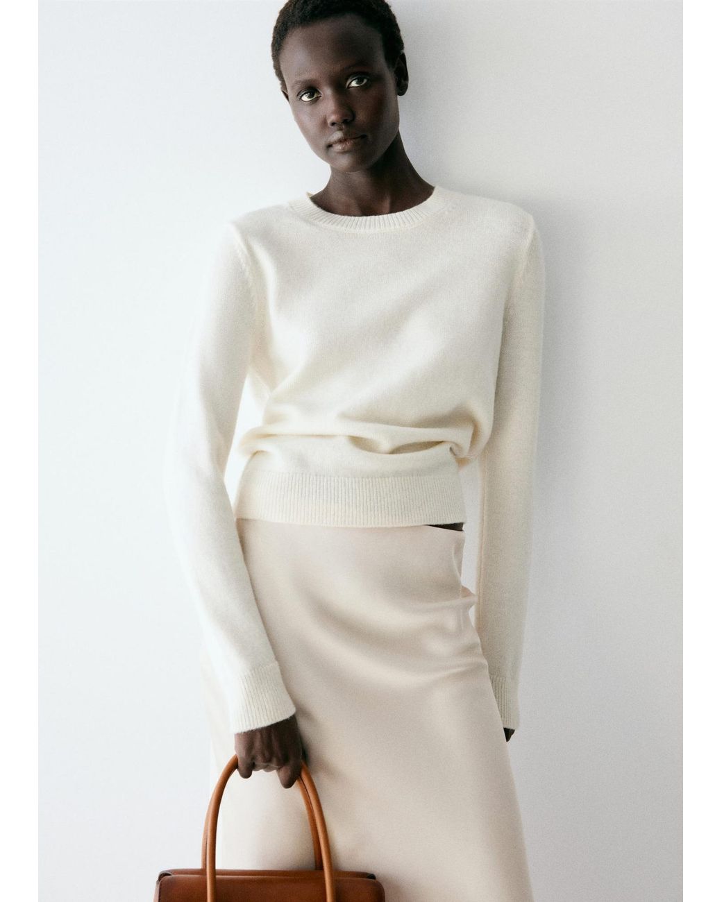 Mango White Pullover Naranji