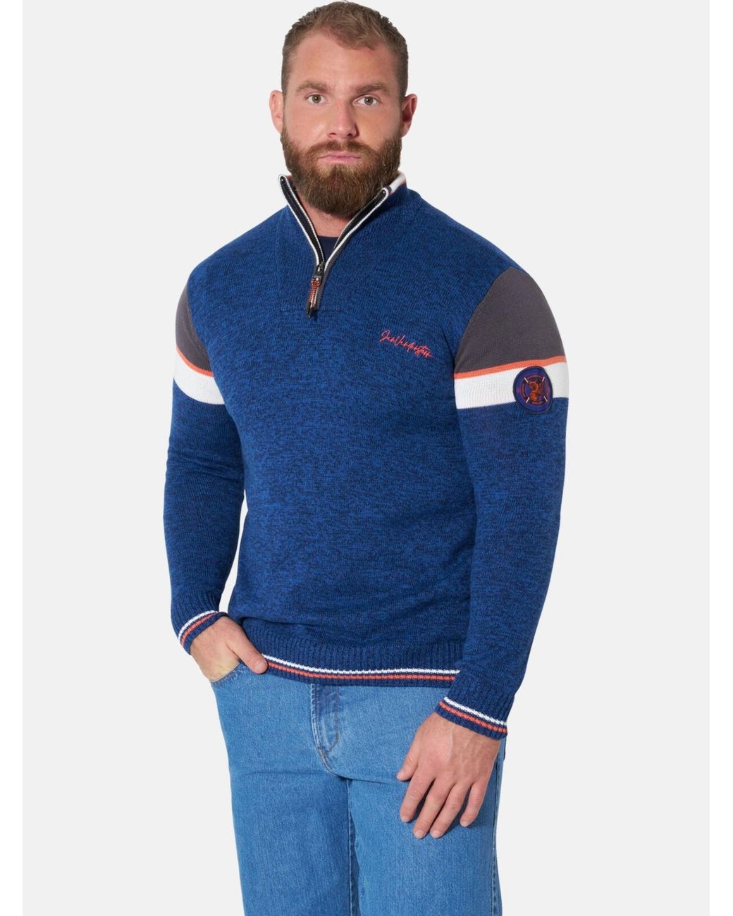 Jan Vanderstorm Pullover Bothi in Blue für Herren