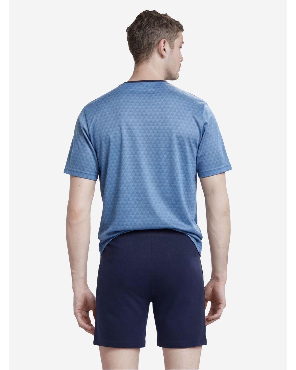 Hajo Pyjama Kurz Klima Light in Blue für Herren