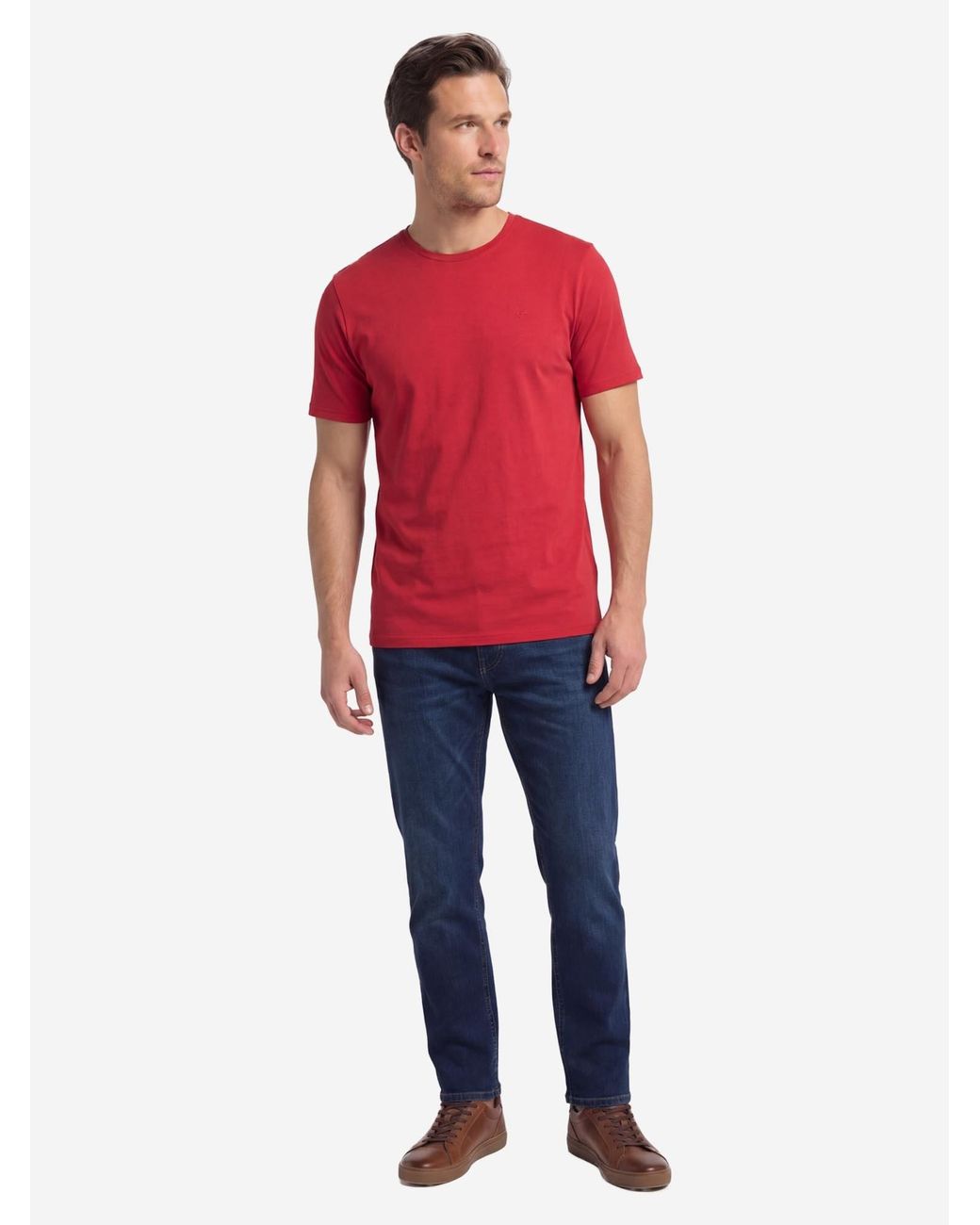 Redmond Shirt Basic in Red für Herren