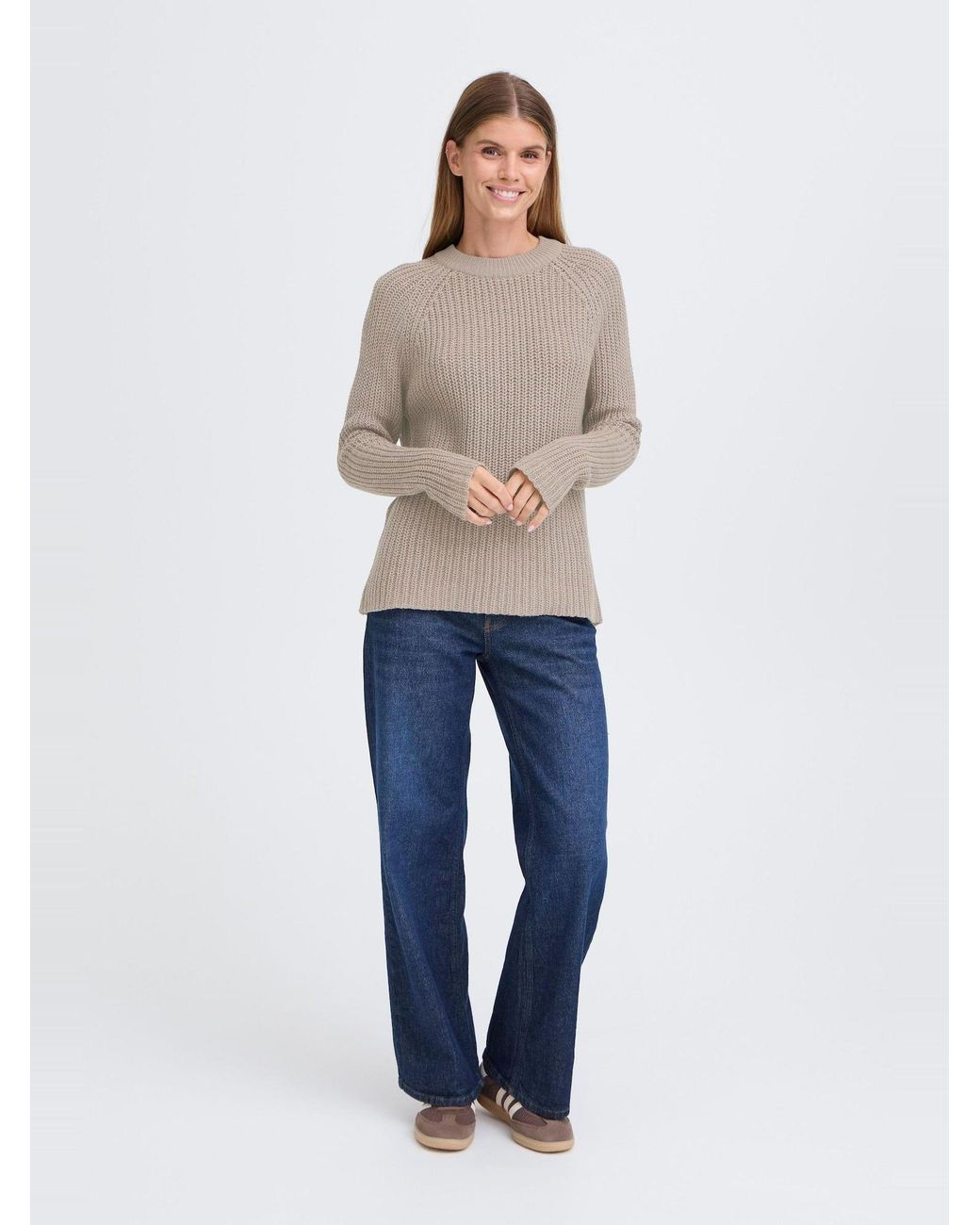 Oxmo Gray Strickpullover Oxfkanna
