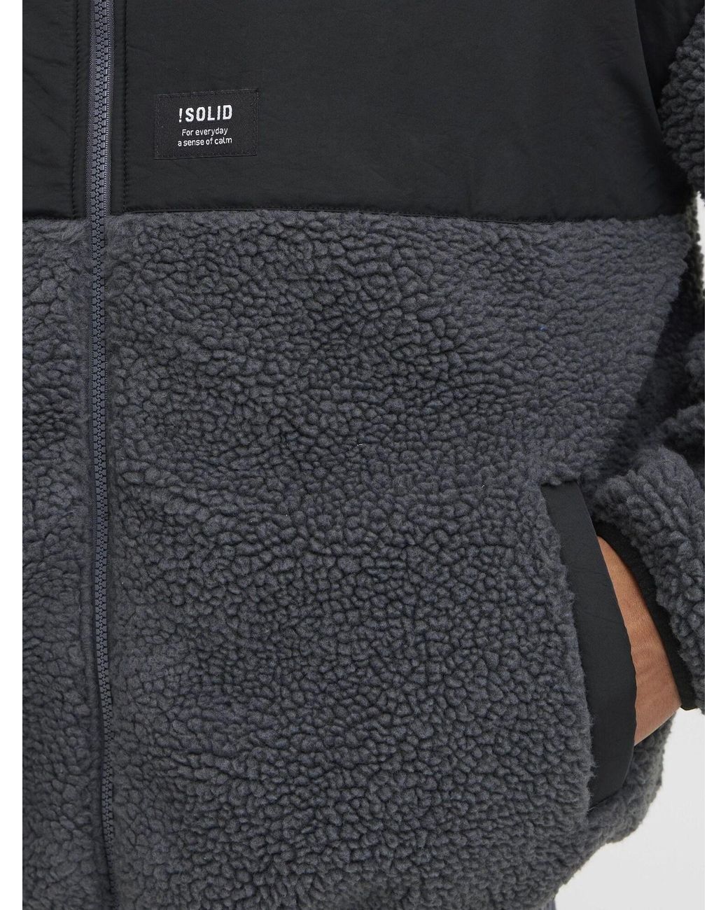 Solid Fleecejacke Mark in Black für Herren