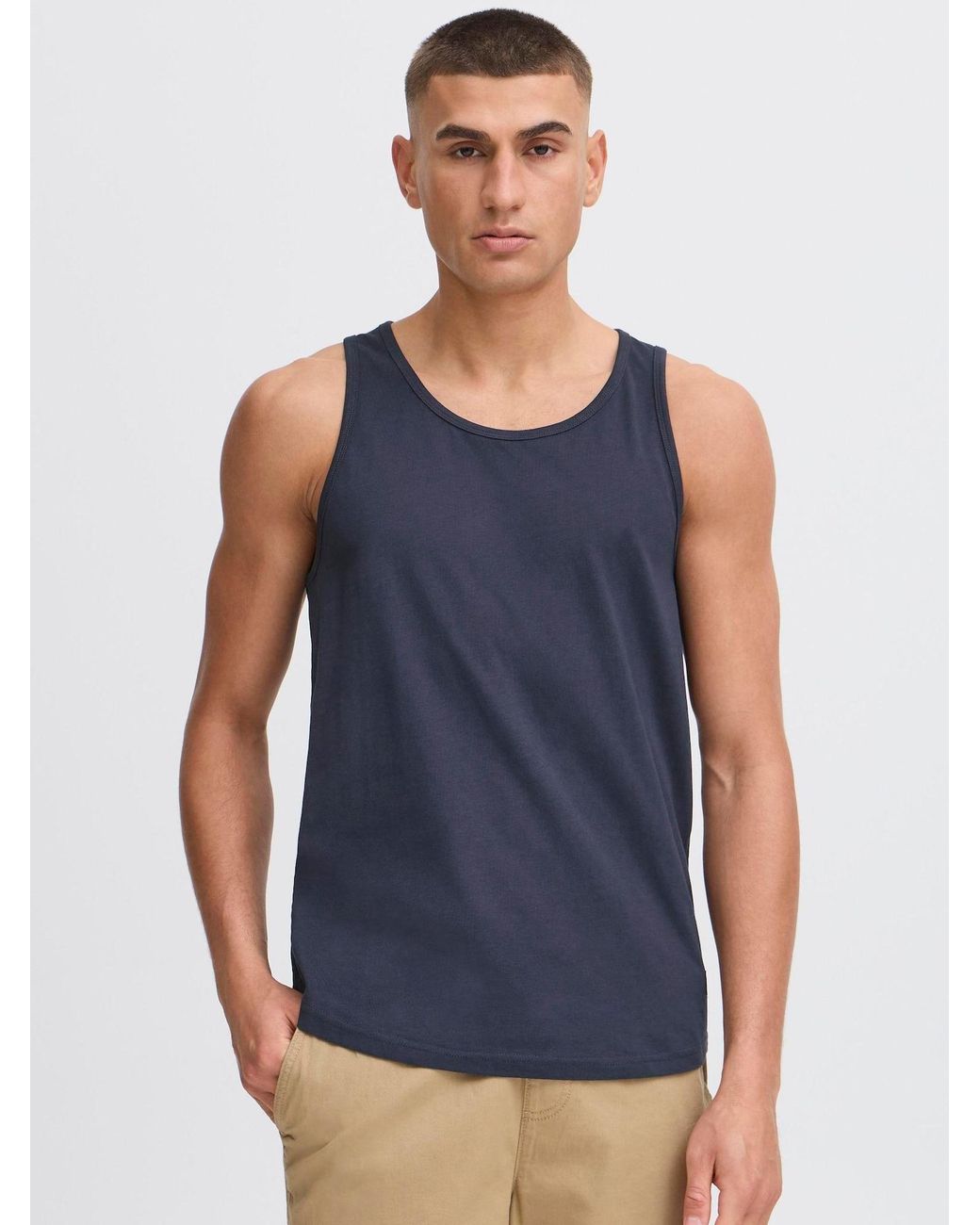 Solid Rundhalsshirt Sdjulisto in Blue für Herren
