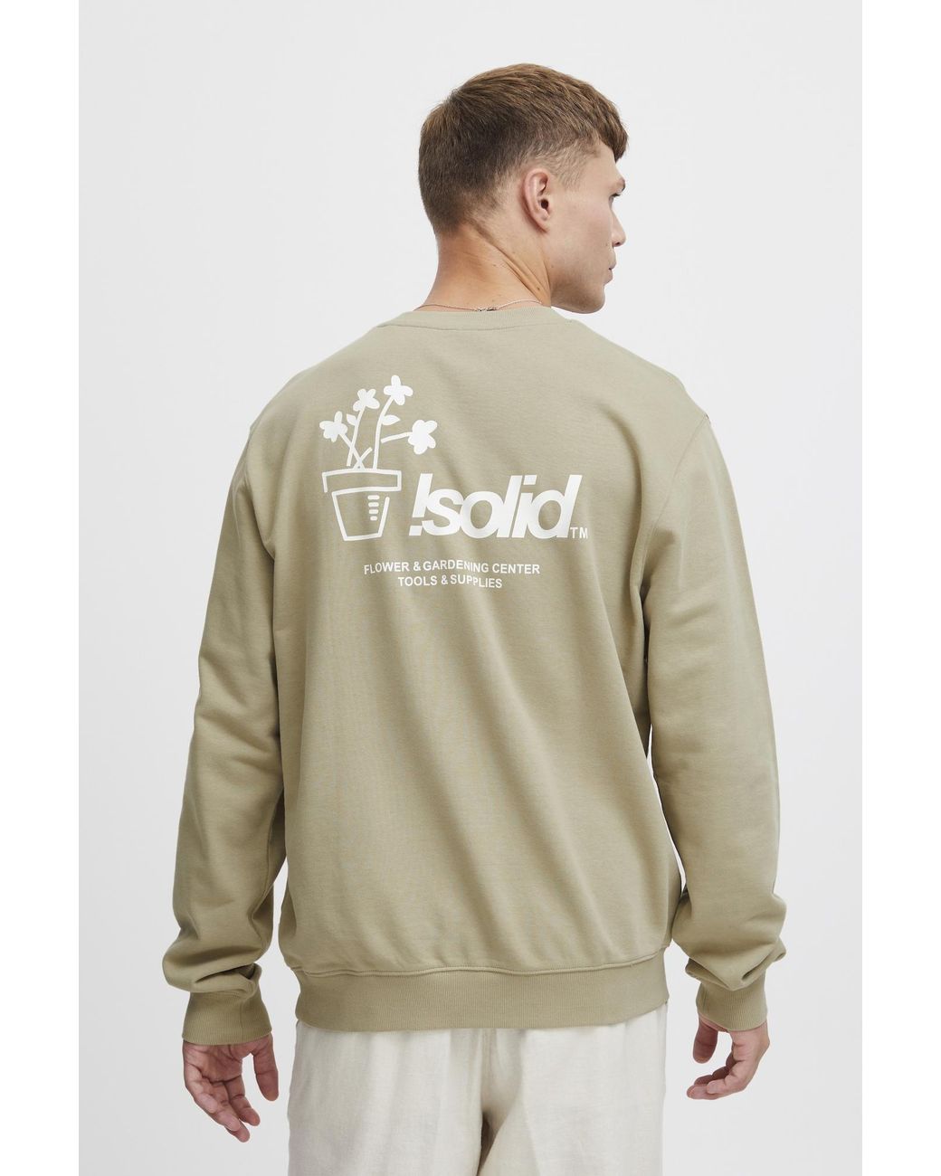 Solid Sweatshirt Imran in Natural für Herren