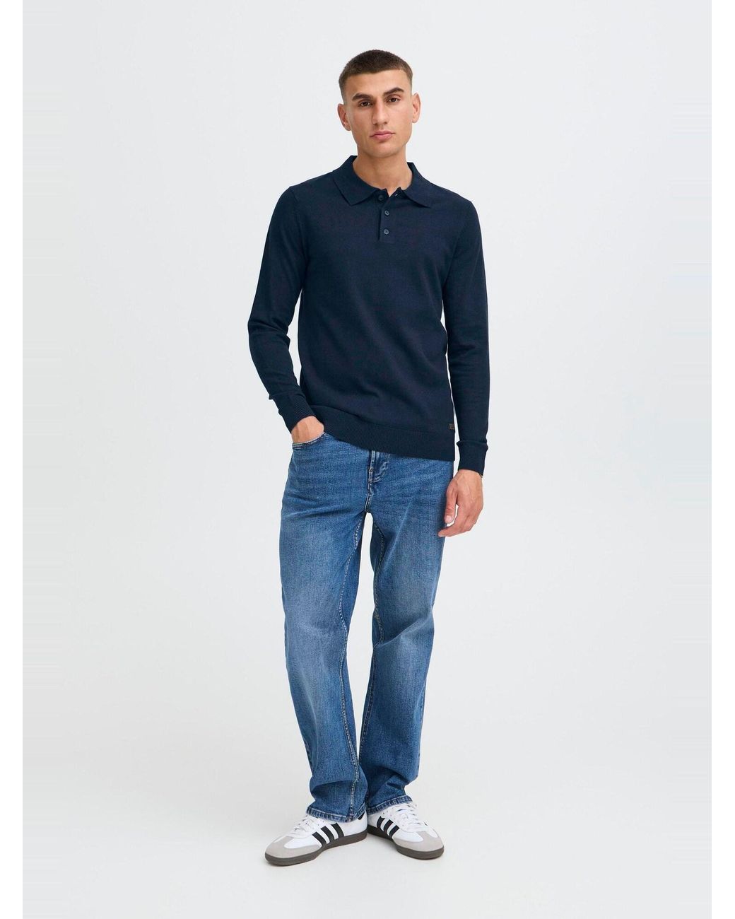 Solid Strickpullover Sdakel in Blue für Herren
