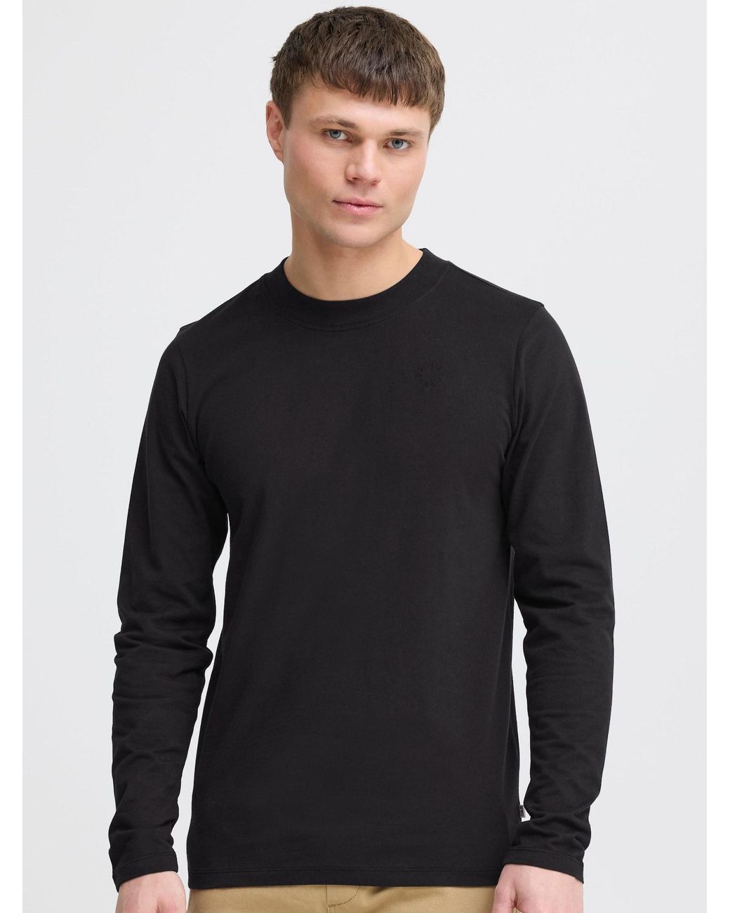 Solid Langarmshirt Sdodatten in Black für Herren