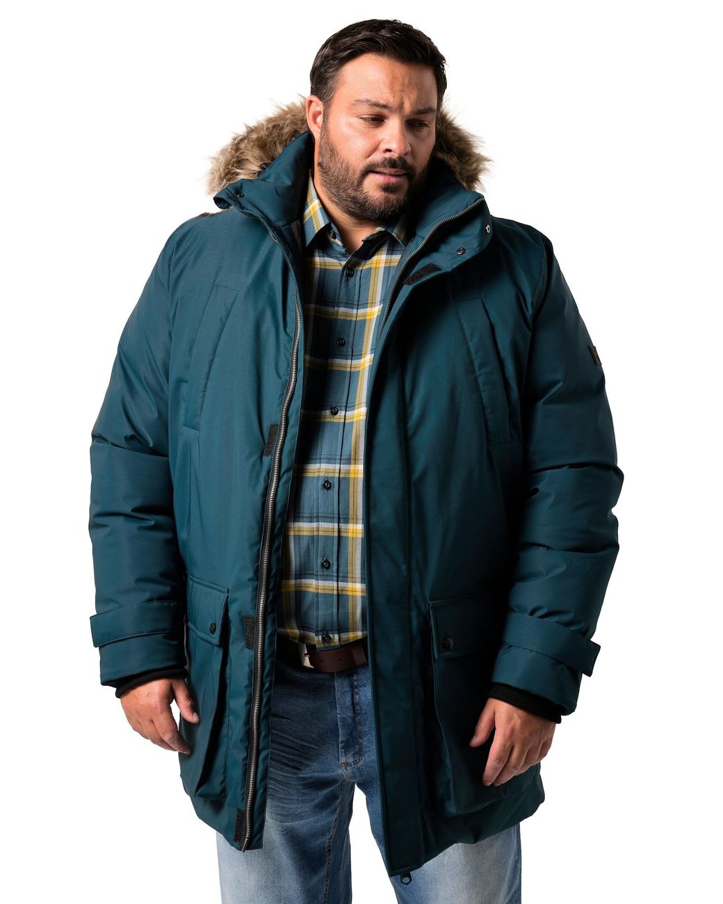 Men Plus Parka in Blue für Herren
