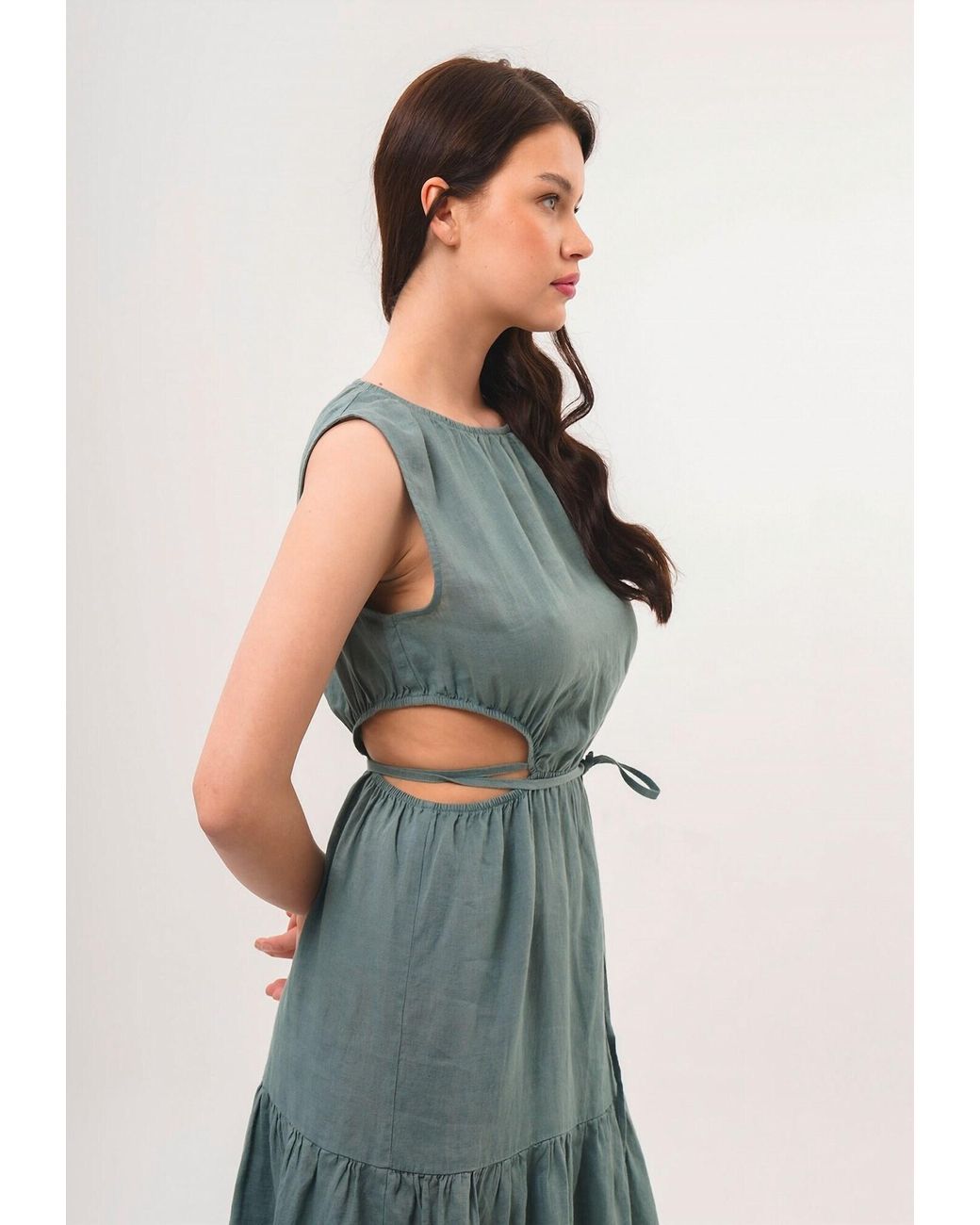 FRESHLIONS Green Maxikleid Lilia