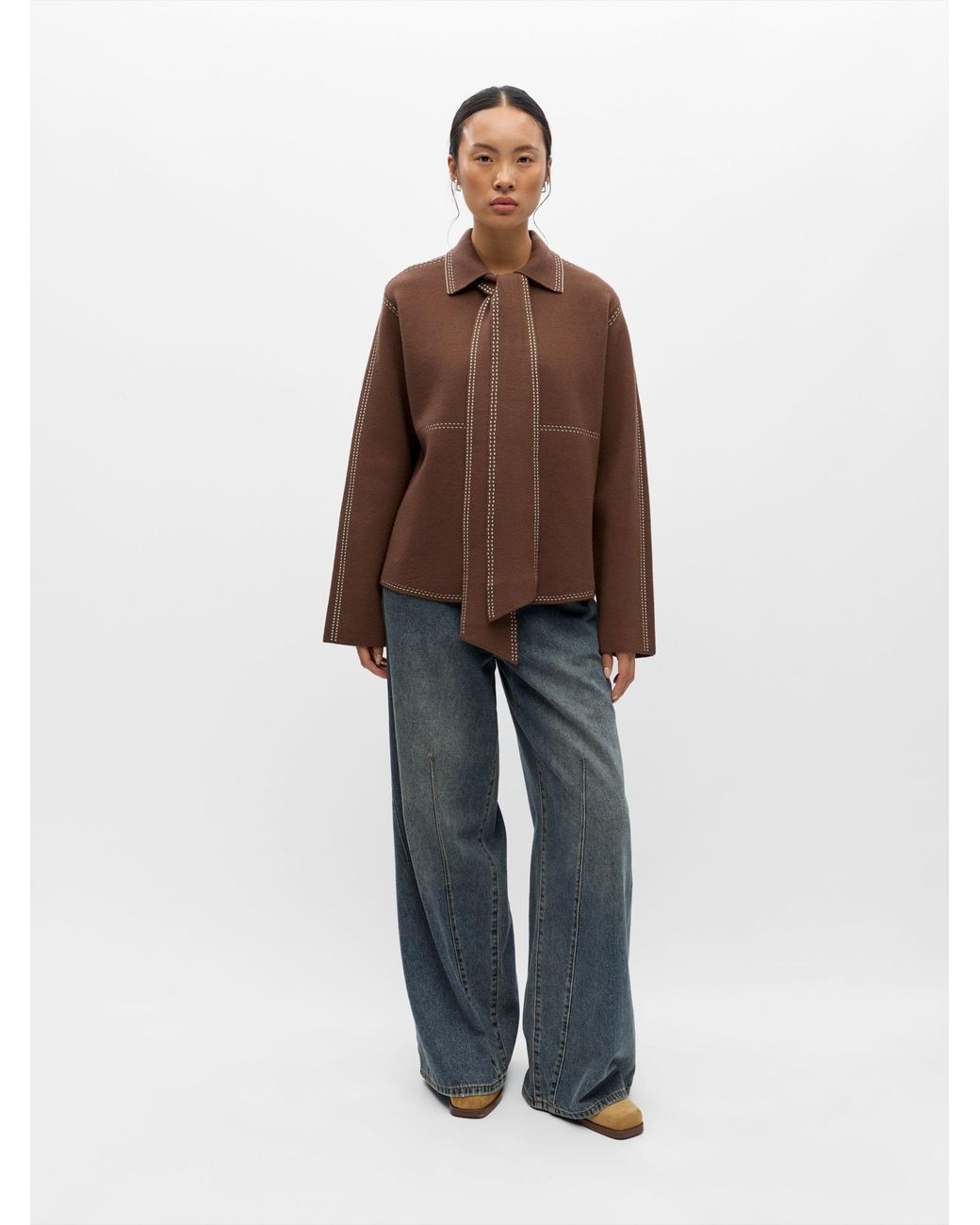 Object Brown Strickjacke Objasima